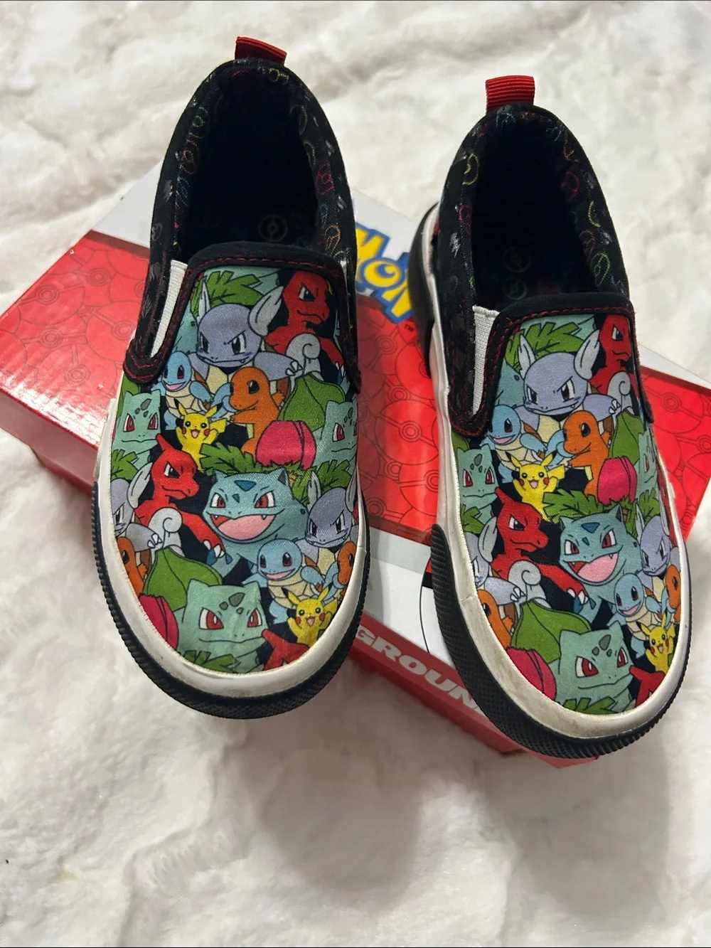 GroundUp Kids Slip-On Sneakers with Multicolor Pokemon Print